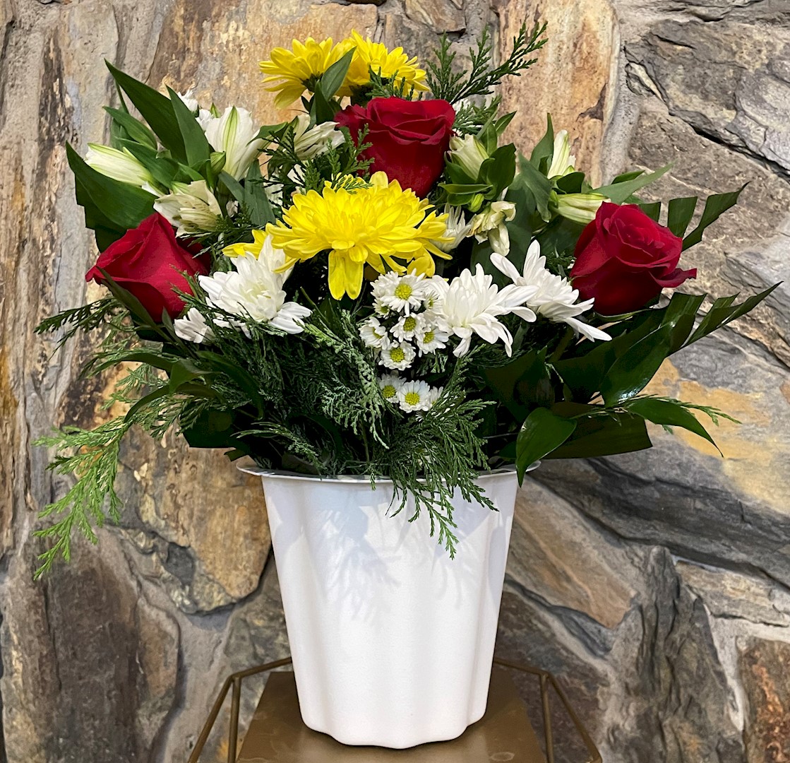 Flowers from The Herbers: Bernard and Barbara; Janelle and Blake; Kathy and Dale; John and Lynn; Joanne and Bill; Jim and Dawn; Coleen and Dave; Matt and Tracy; and Families