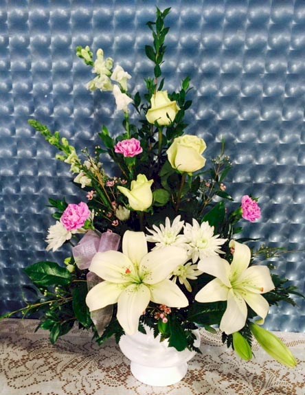 Flowers from Liz, Beccie, & Family, Jack & Family, and Mike & Family