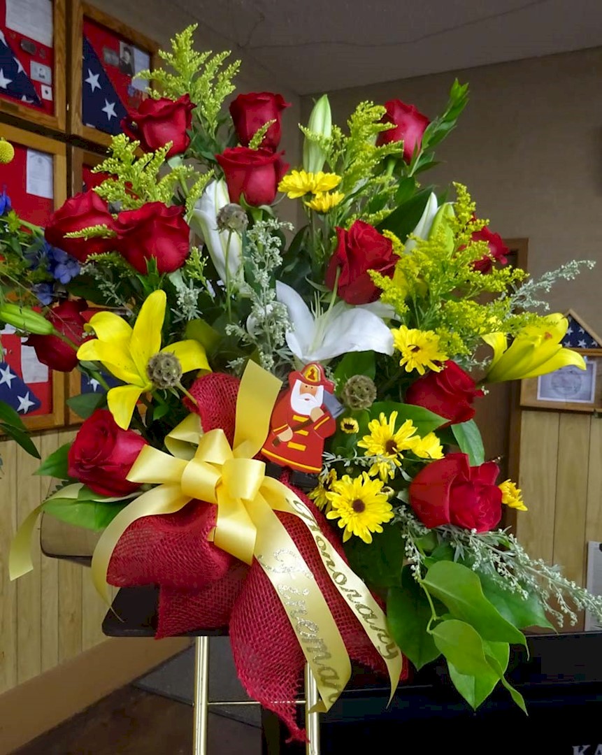 Flowers from "Honorary Fireman" - Philip Fire Department