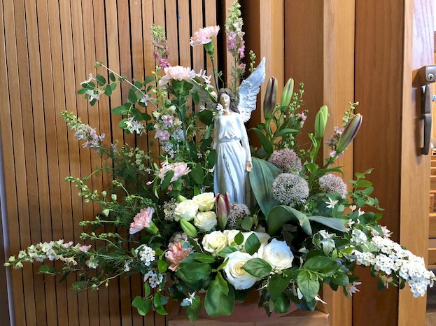 Flowers from Rick and Patt, Sarah and Marjorie Hustead, and all the Wall Drug Gang