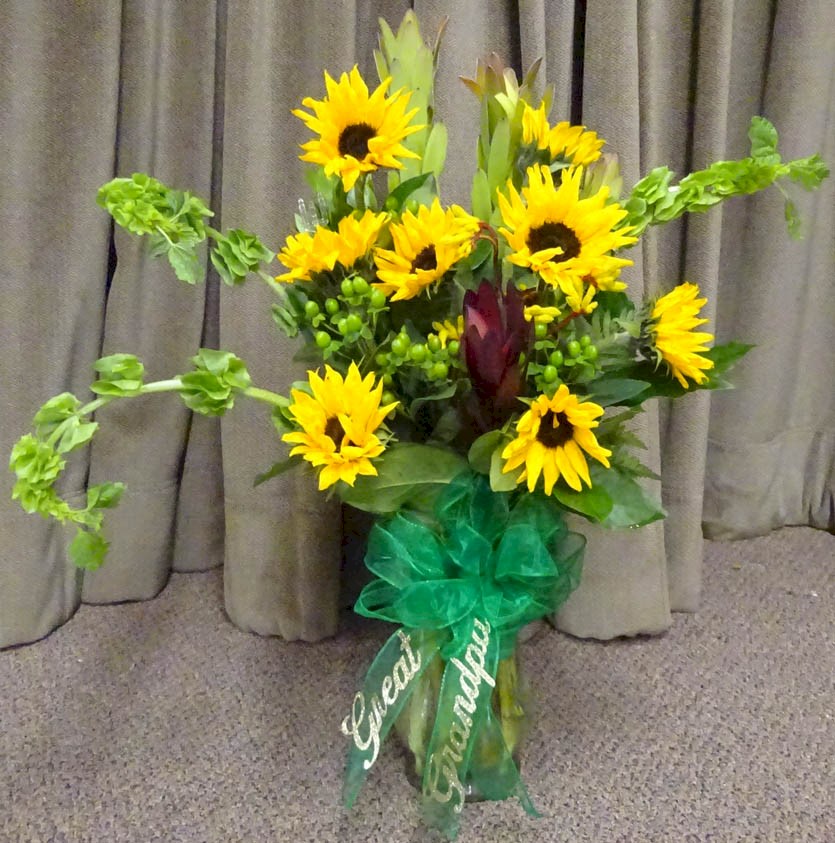 Flowers from "Great-Grandpa" - Matt, Amber and Brad, Burke, Blake and Bret, and Murdock and Brit