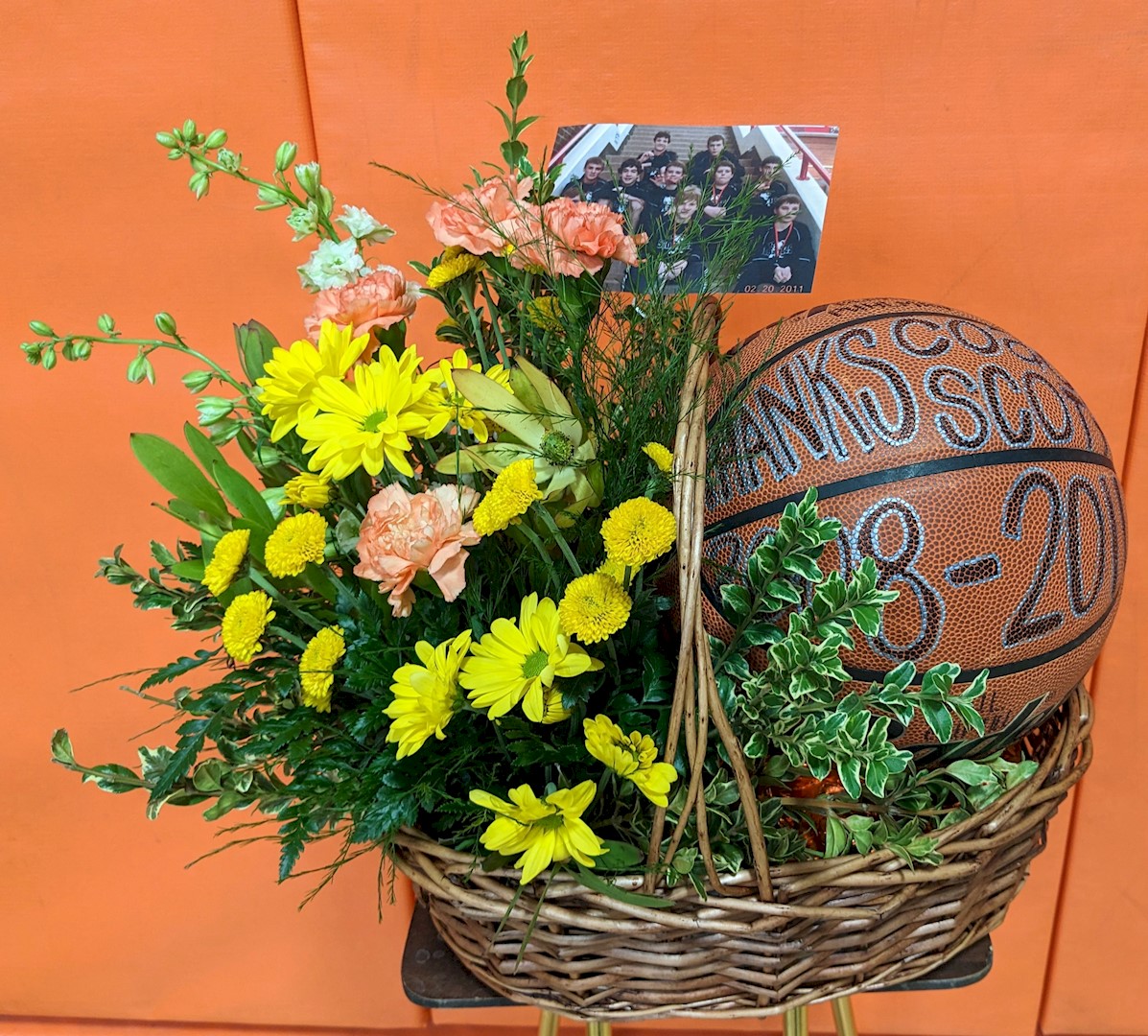 Flowers from Class of 2015 Boys Basketball