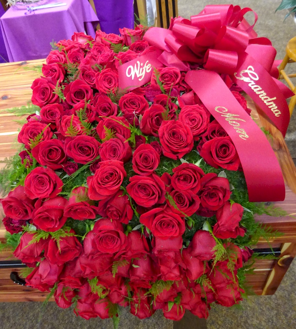 Flowers from "Wife" "Mom" "Grandma"