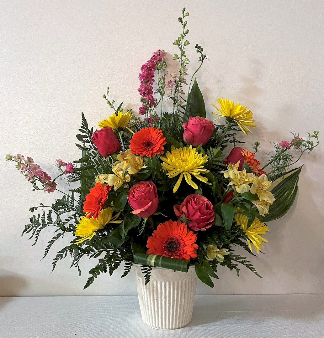 Flowers from Miriam, Lorna, and Jim; Daron and Lori; and Travis and Mande