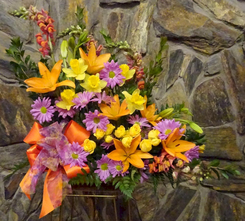 Flowers from Andy and Janelle and Gene, Sheryl, and Family